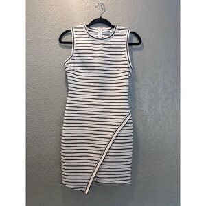 Olivia Grey Womens Dress XS Sleeveless Striped‎ Bodycon Mini Party Cocktail